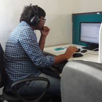 Employees at work